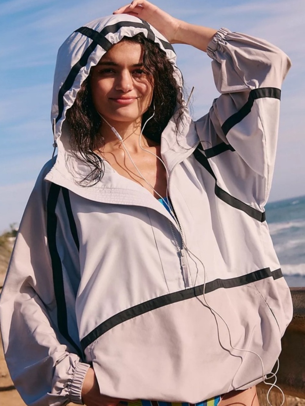 FREE PEOPLE FP Movement Like The Wind Colorblock Jacket Size Medium
